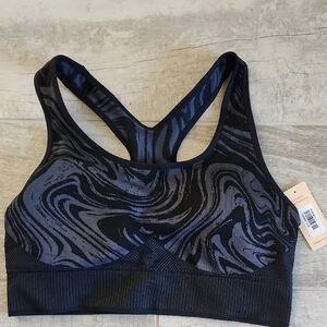 ThirdLove Black and Gray Swirl Sports Bra